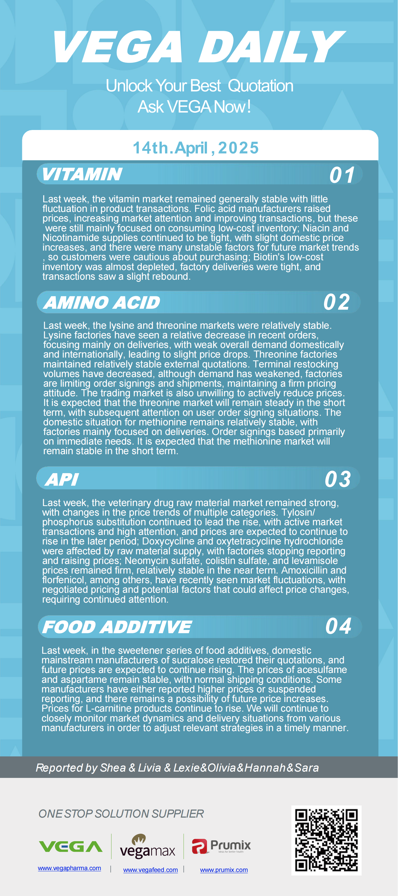 Vega Daily Dated on Apr 14th 2025 Vitamin Amino Acid APl Food Additives.jpeg